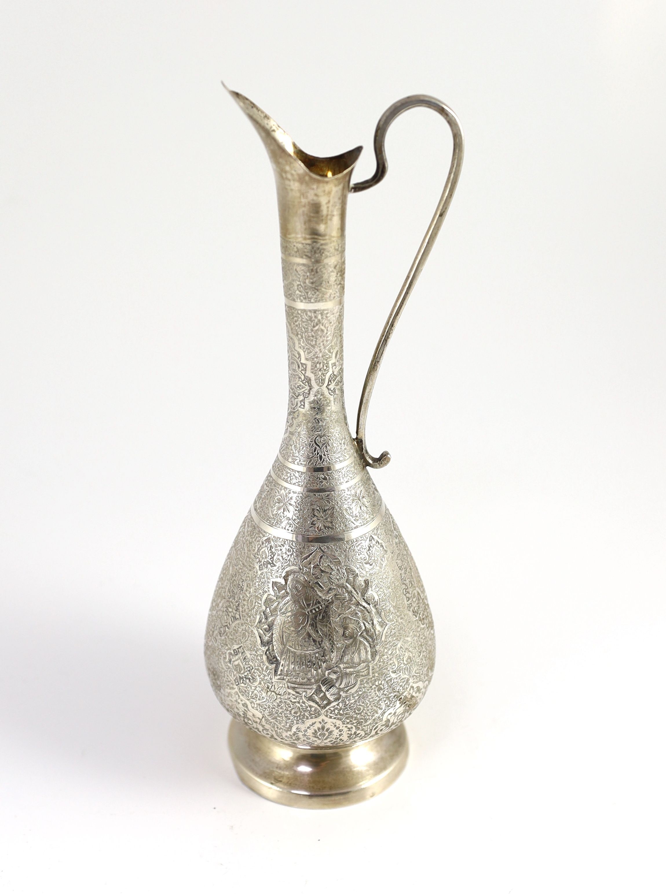 A Persian 84 standard silver ewer and six similar goblets, by Vartan